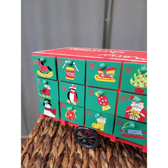 Northlight 14" Children's Advent Calendar Red Storage Truck Christmas Decoration - Picture 3 of 16